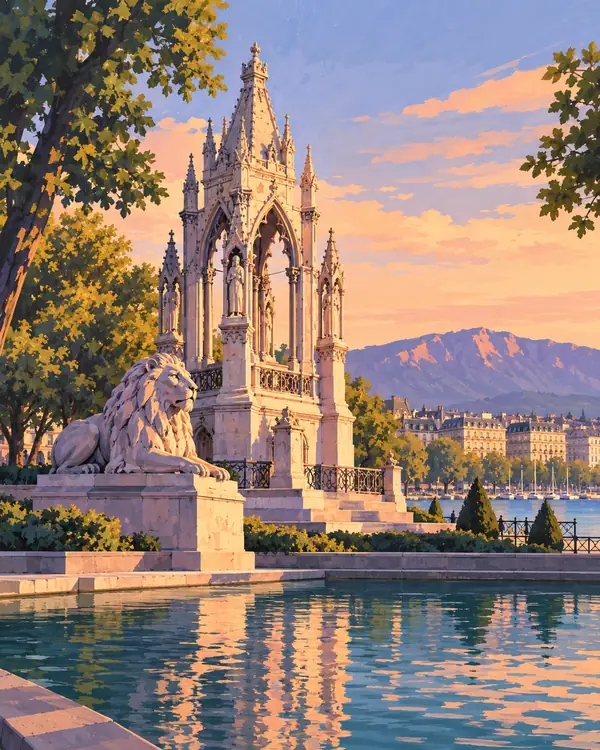Carte postale illustrée : Monument Brunswick.