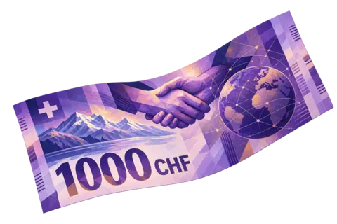 Des billets de 1000 francs, illustration.